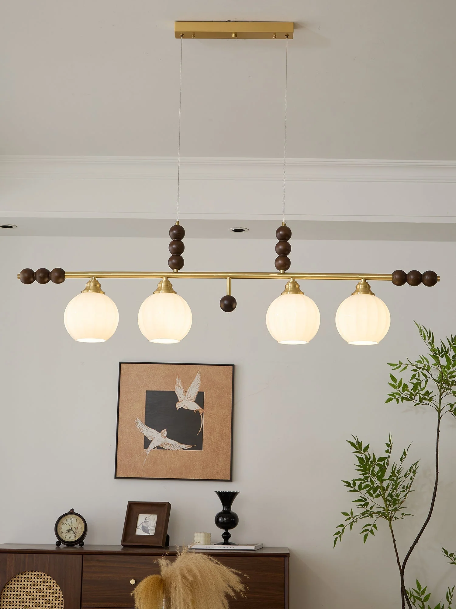 Zerinen Premium Nordic Art Island Glass Wood Pendant Lamp - Image 33