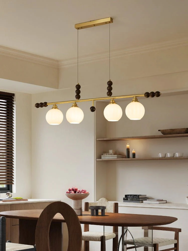 Zerinen Premium Nordic Art Island Glass Wood Pendant Lamp - Image 9