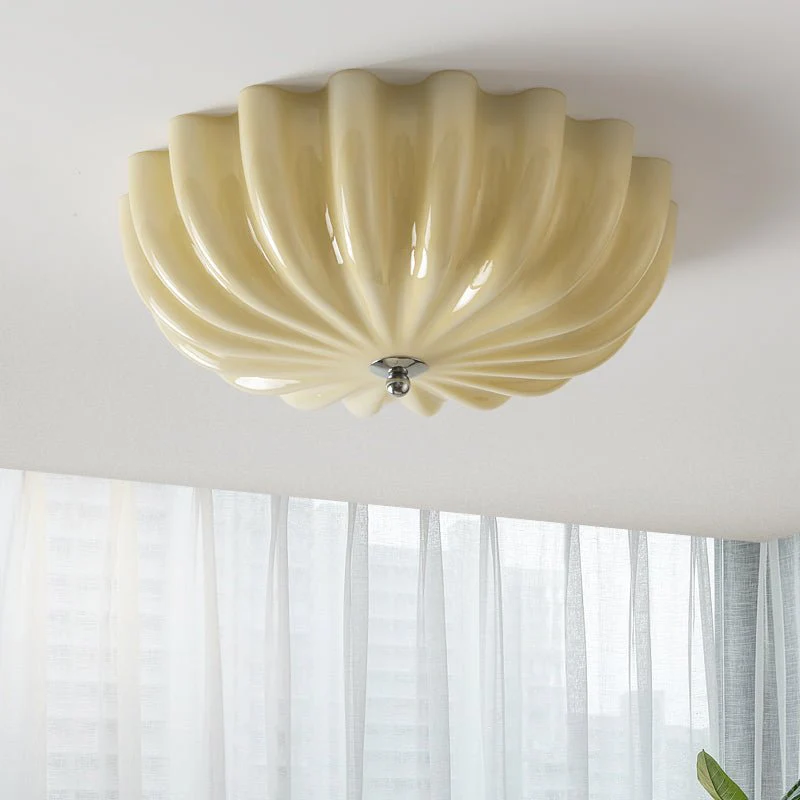 Zerinos Premium Nordic Art Shell Wood Glass Ceiling Light - Image 4