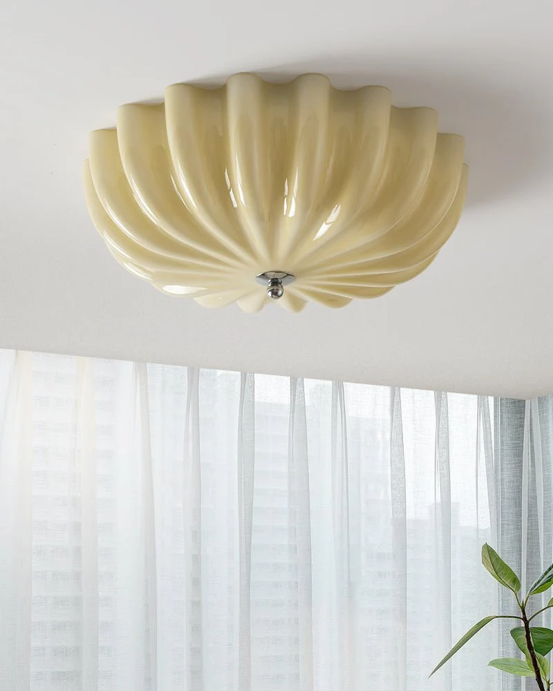 Zerinos Premium Nordic Art Shell Wood Glass Ceiling Light - Image 5