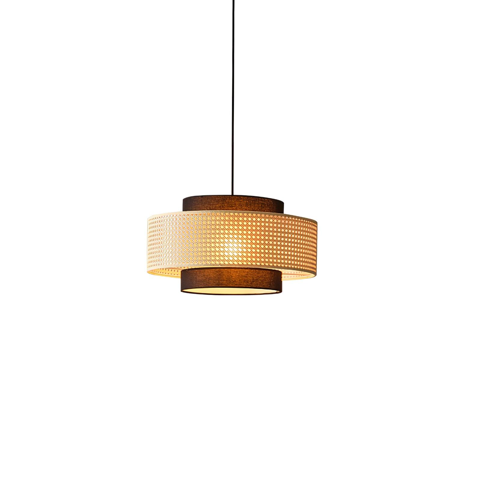 Zerither Rattan Fabric Pendant Light - Image 2