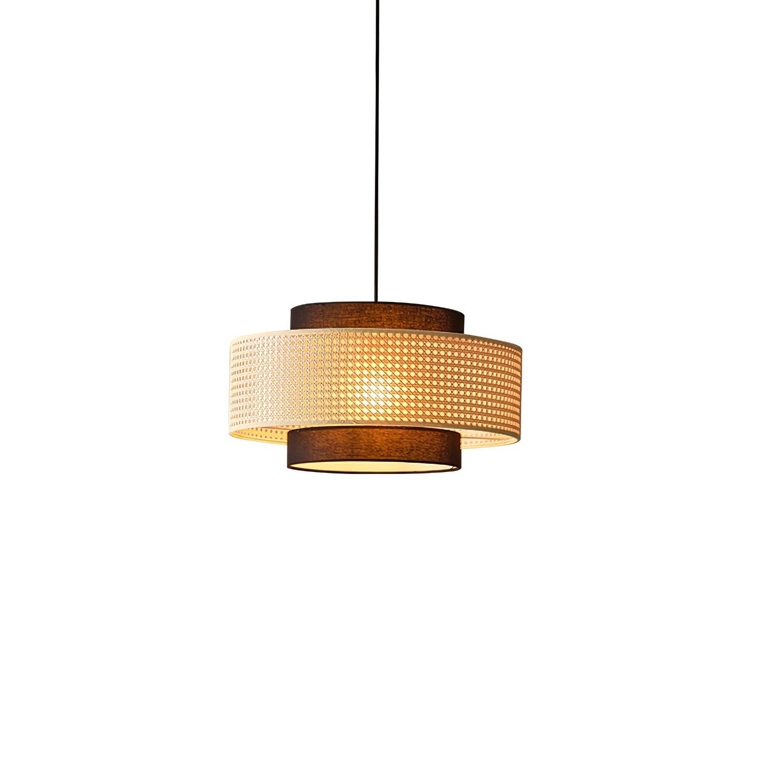 Zerither Rattan Fabric Pendant Light - Image 3