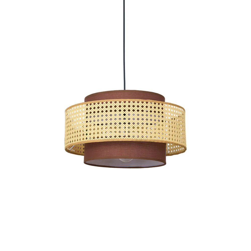 Zerither Rattan Fabric Pendant Light - Image 9