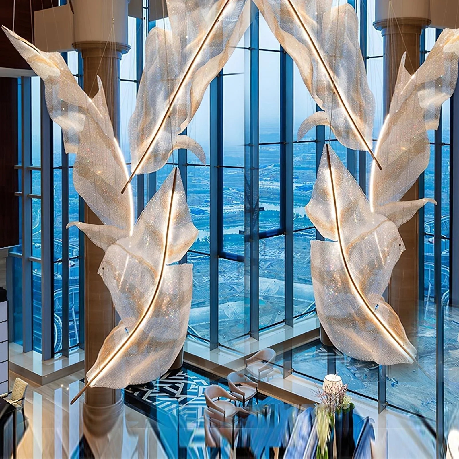 Zeshaen Individual Creativity Falling Leaves Glass Chandelier - Image 12