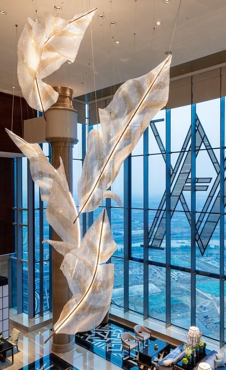Zeshaen Individual Creativity Falling Leaves Glass Chandelier - Image 13