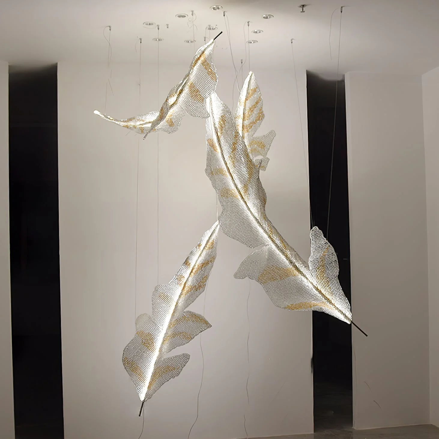 Zeshaen Individual Creativity Falling Leaves Glass Chandelier - Image 4