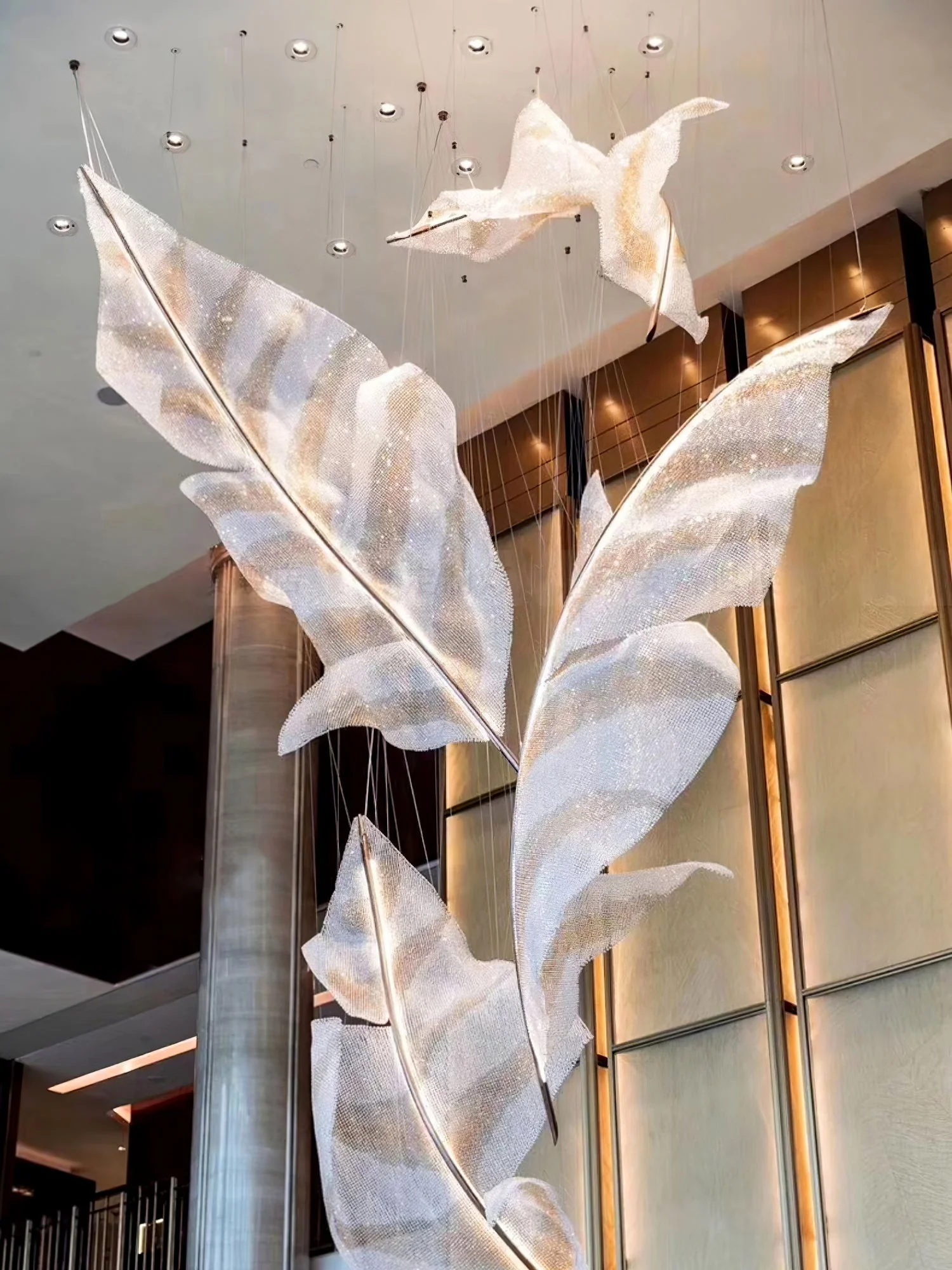 Zeshaen Individual Creativity Falling Leaves Glass Chandelier - Image 8