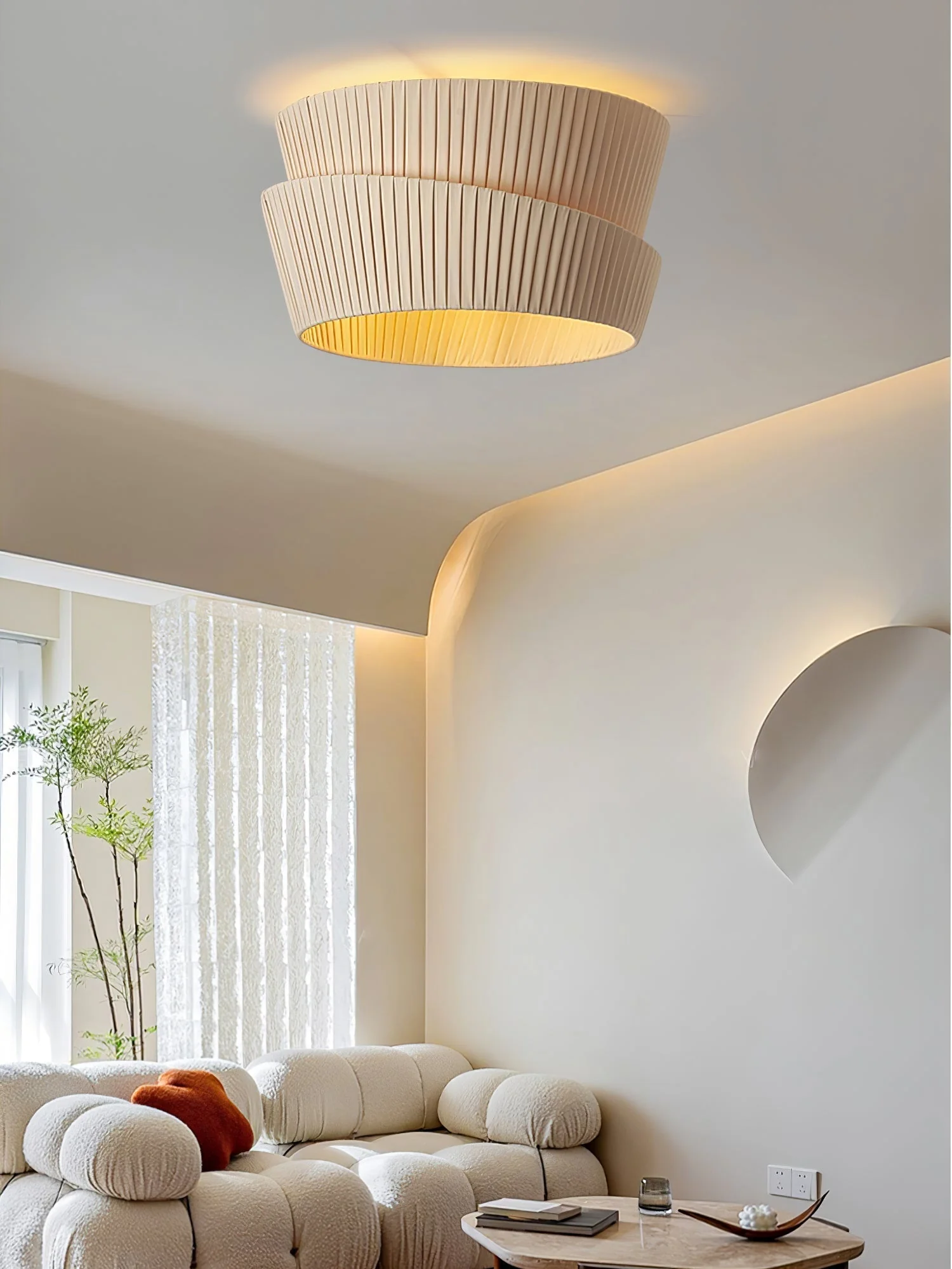 Zethayra Natural Unique Twist Fabric Ceiling Lamp - Image 11