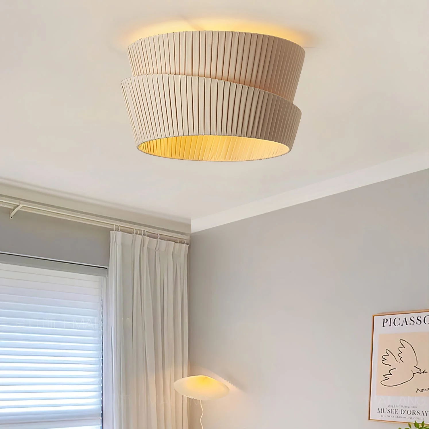 Zethayra Natural Unique Twist Fabric Ceiling Lamp - Image 7