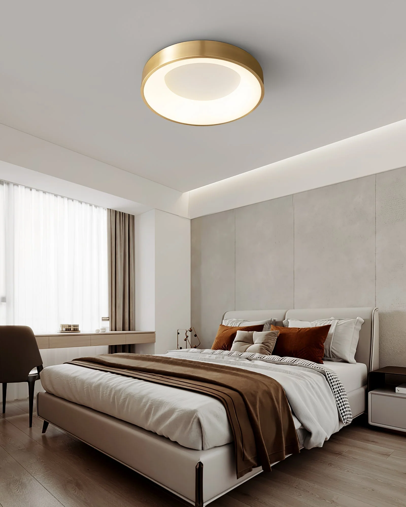 Zetheos Modern Minimalist Brass Ceiling Light - Image 7