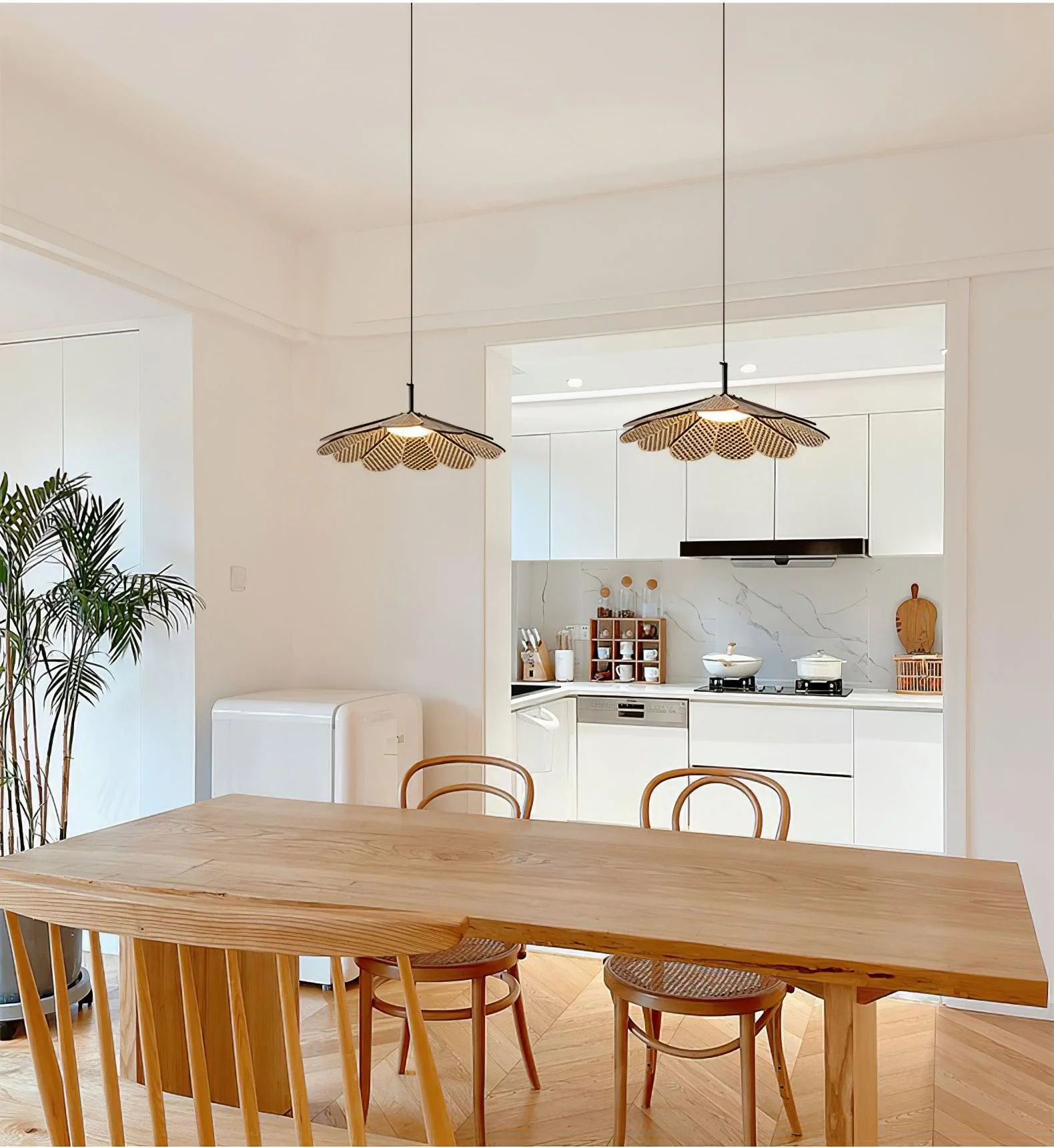 Zevarus Nordic Art Wabi-Sabi Wood Pendant Light - Image 2