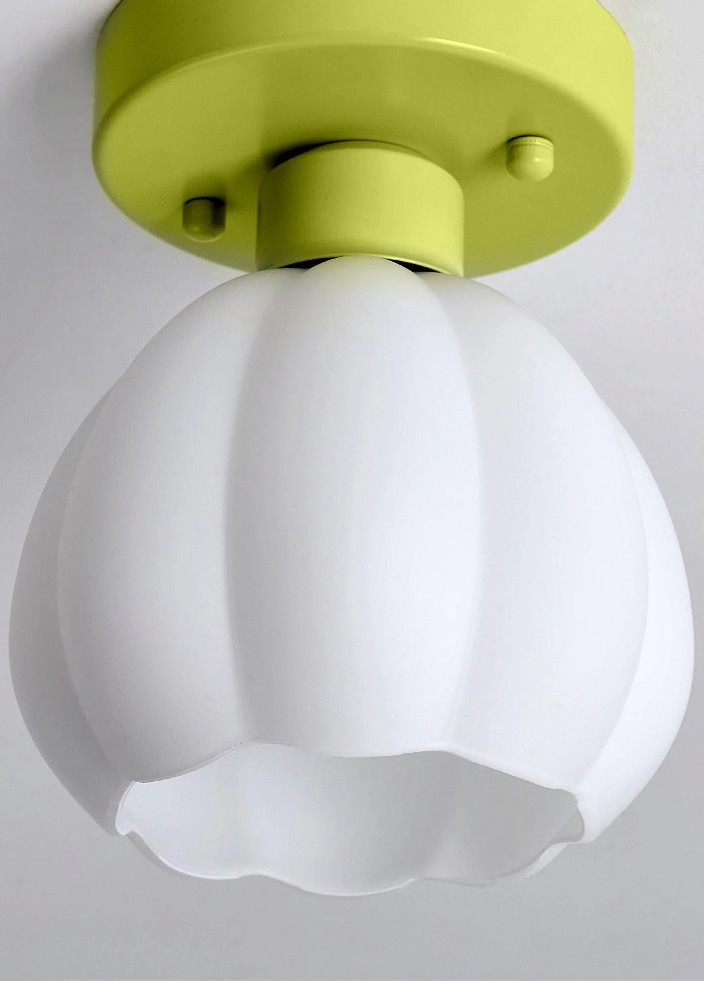 Zevinora Flower Shaded Glass Semi Flushmount Light - Image 5