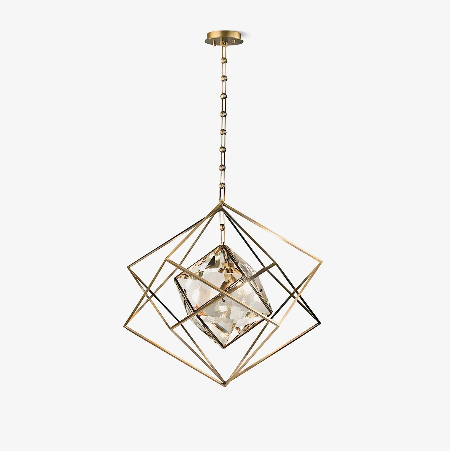 Zevira Brass & Crystal Glam Pendant Light - Image 10