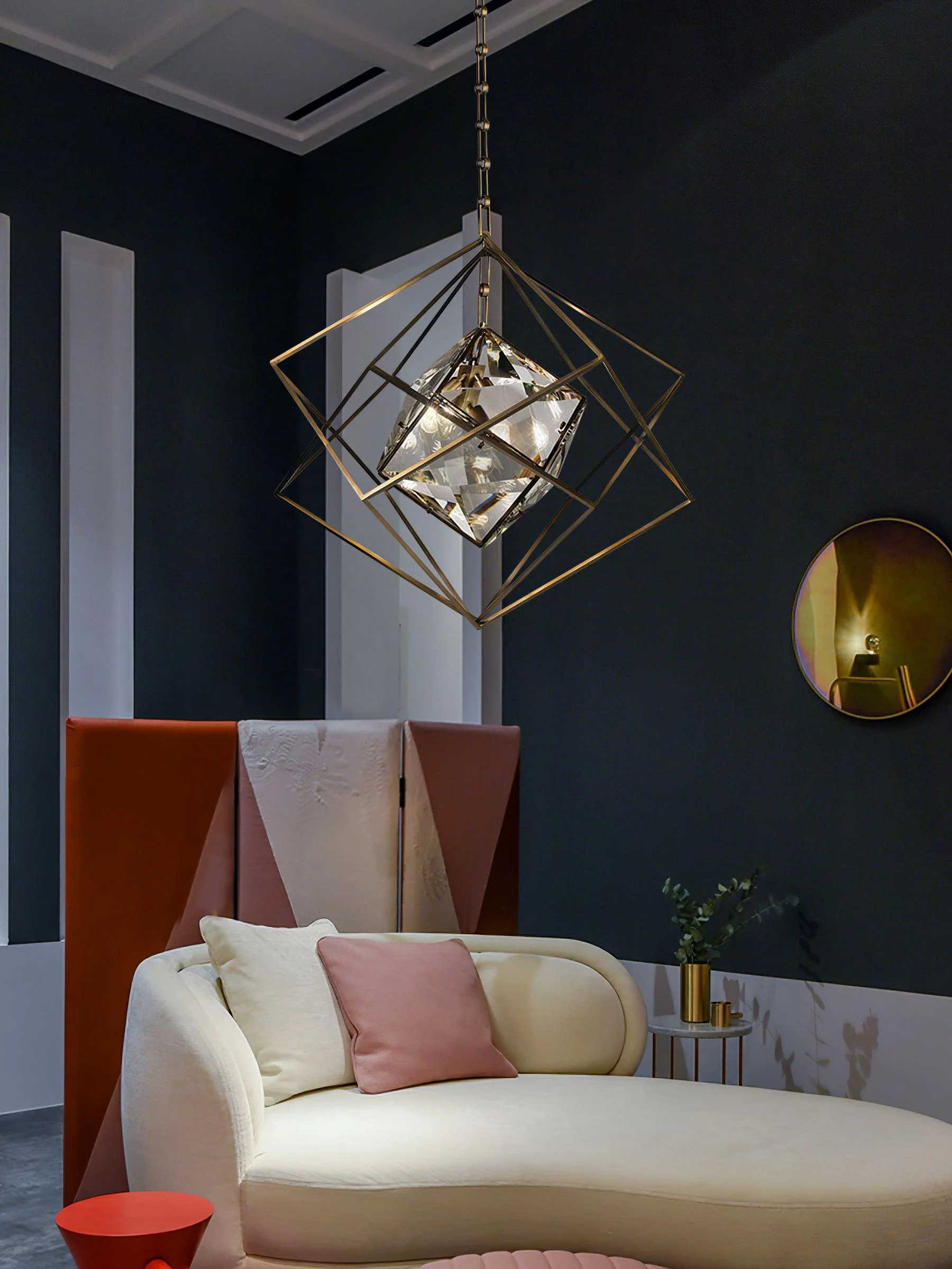 Zevira Brass & Crystal Glam Pendant Light - Image 13