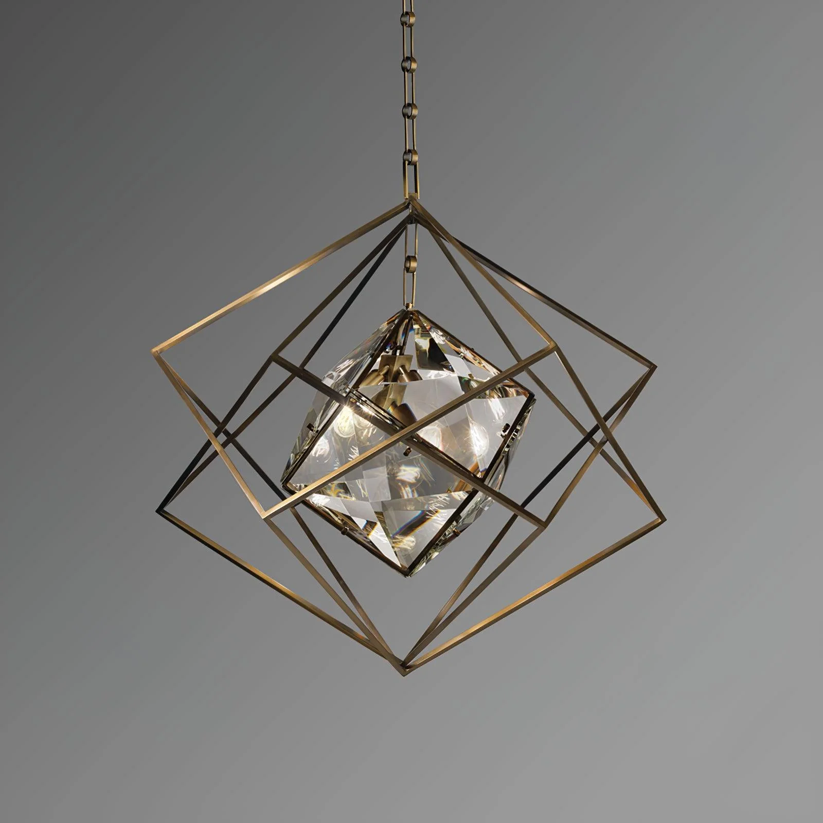 Zevira Brass & Crystal Glam Pendant Light - Image 23