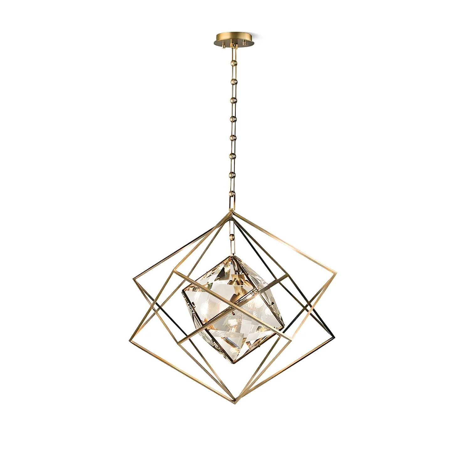 Zevira Brass & Crystal Glam Pendant Light - Image 24