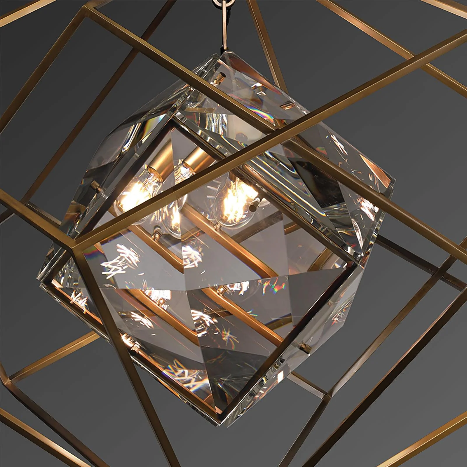 Zevira Brass & Crystal Glam Pendant Light - Image 25