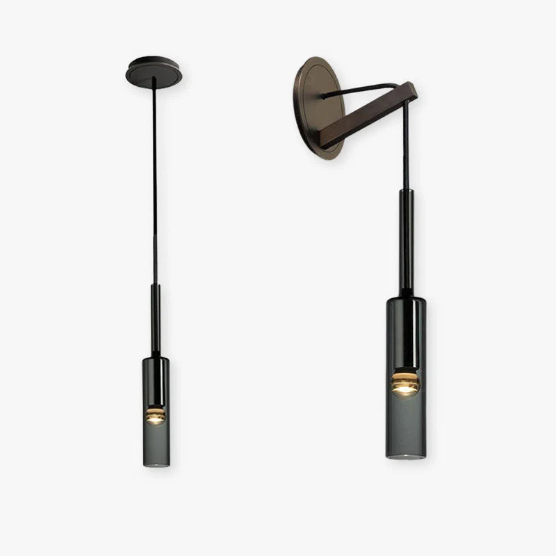 Zeyro Modern Black Glass Streamlined Pendant light/Wall Lamp