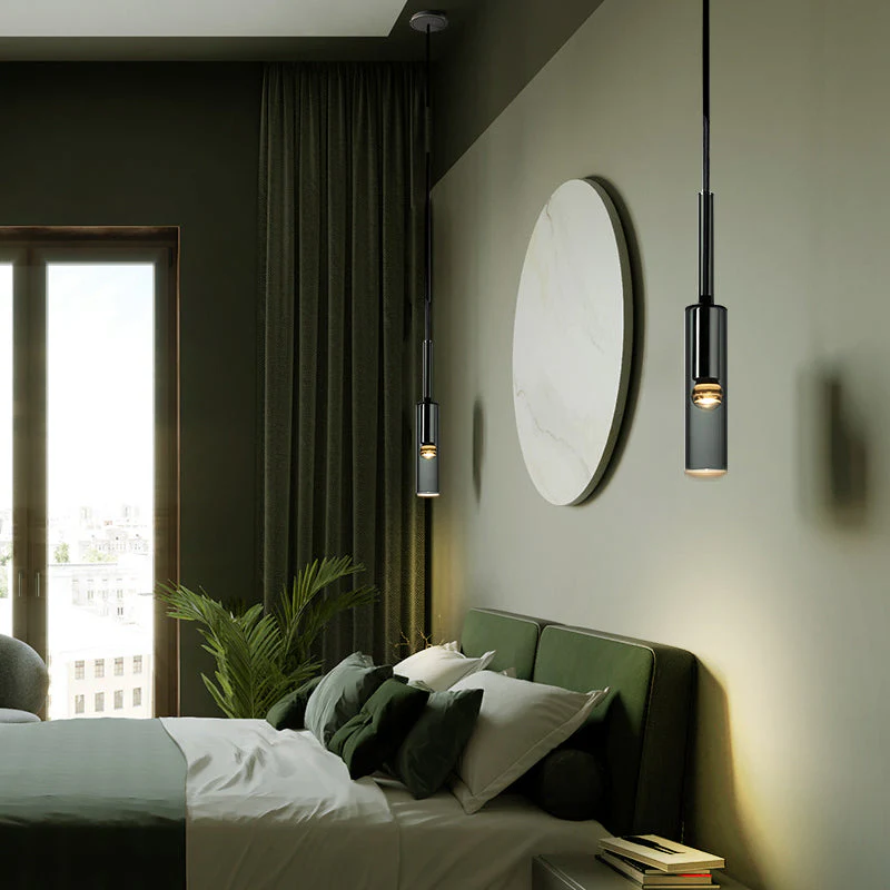 Zeyro Modern Black Glass Streamlined Pendant light/Wall Lamp - Image 2