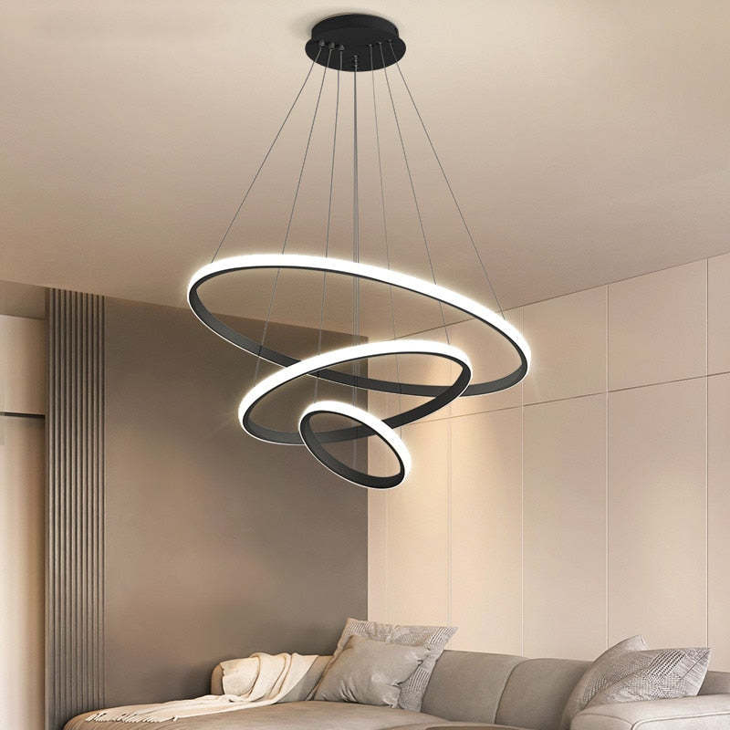 Zin Modern Ring Pendant Light, 2/3/4 Rings - Image 10
