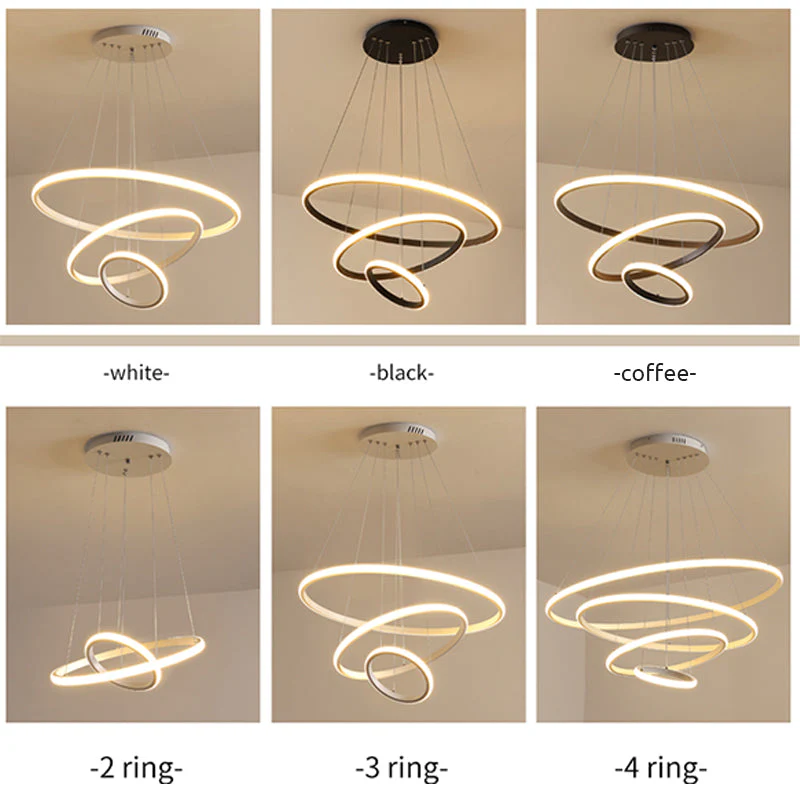 Zin Modern Ring Pendant Light, 2/3/4 Rings - Image 6