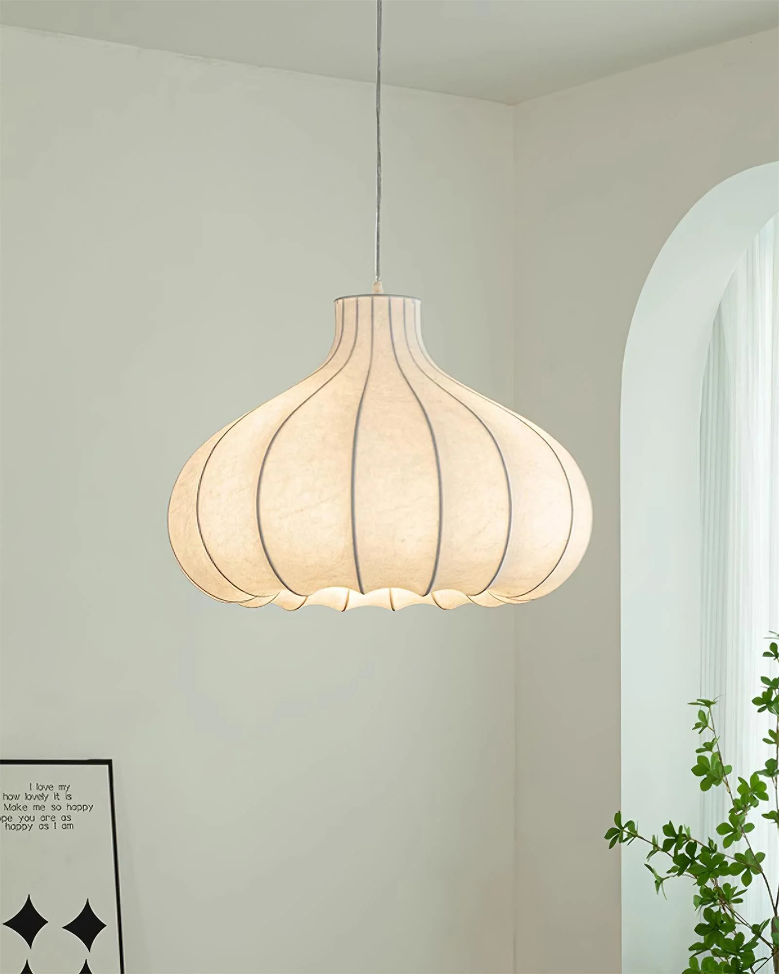 Zinnia Vintage Fabric Pendant Light - Image 7