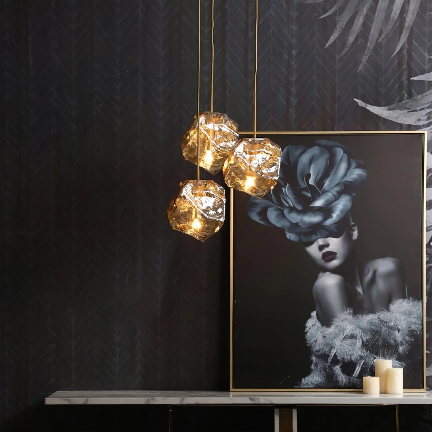 Zionis Brass Luxurious Pendant Lamp - Image 7