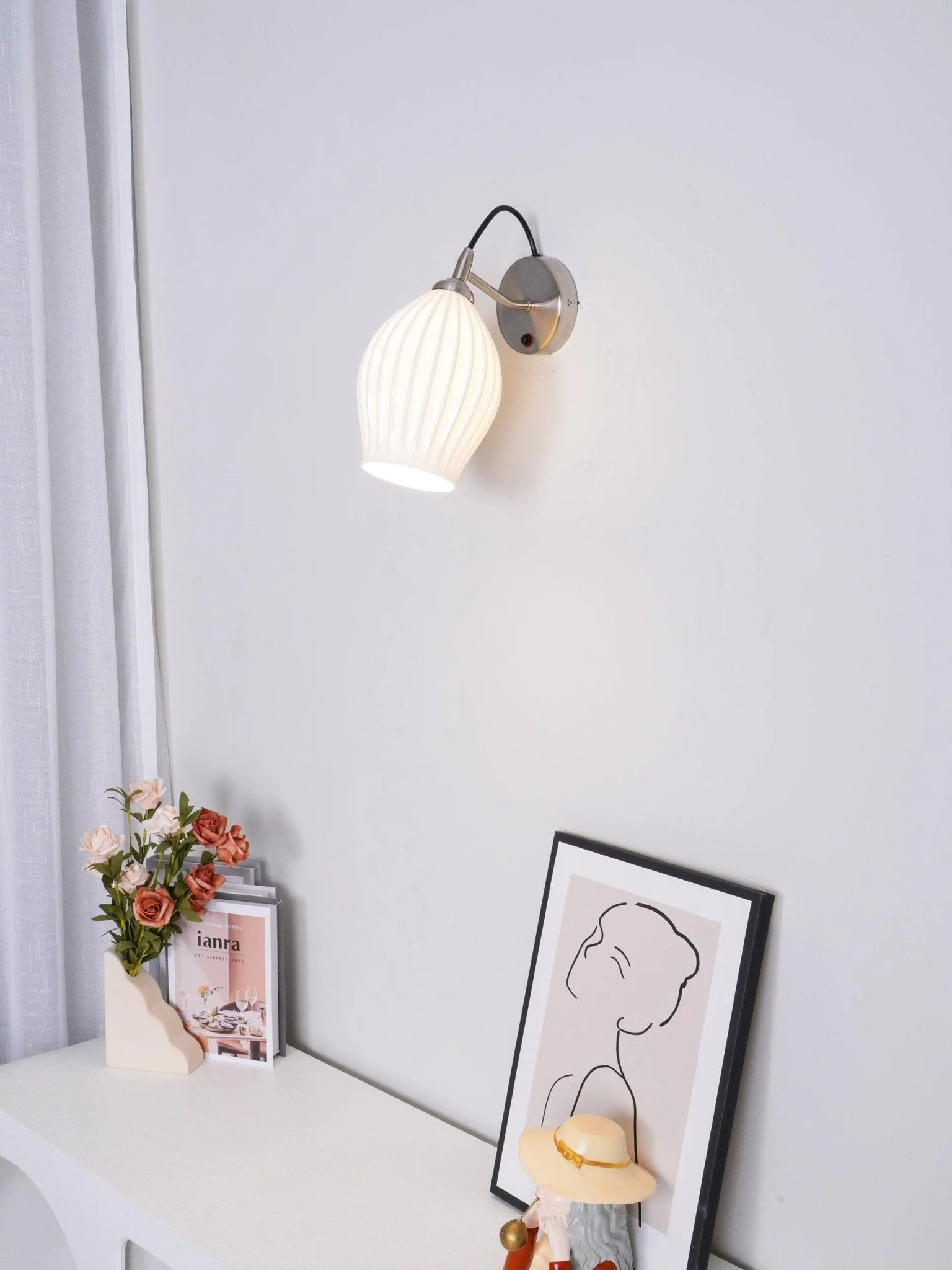 Zotalisra Modern Minimalist Ribbed Ceramic Wall light - Image 23
