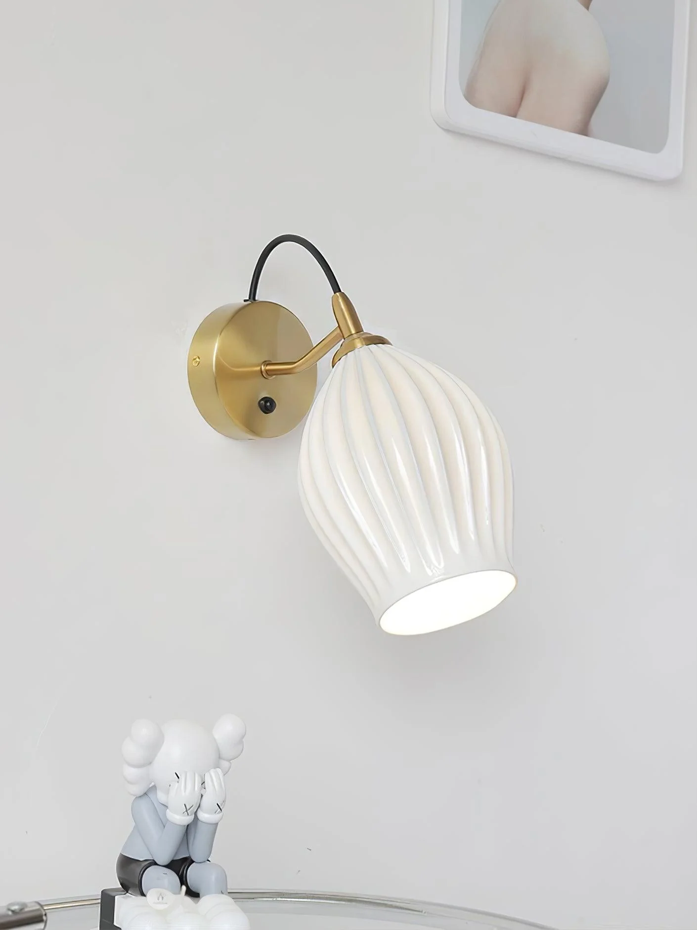 Zotalisra Modern Minimalist Ribbed Ceramic Wall light - Image 7