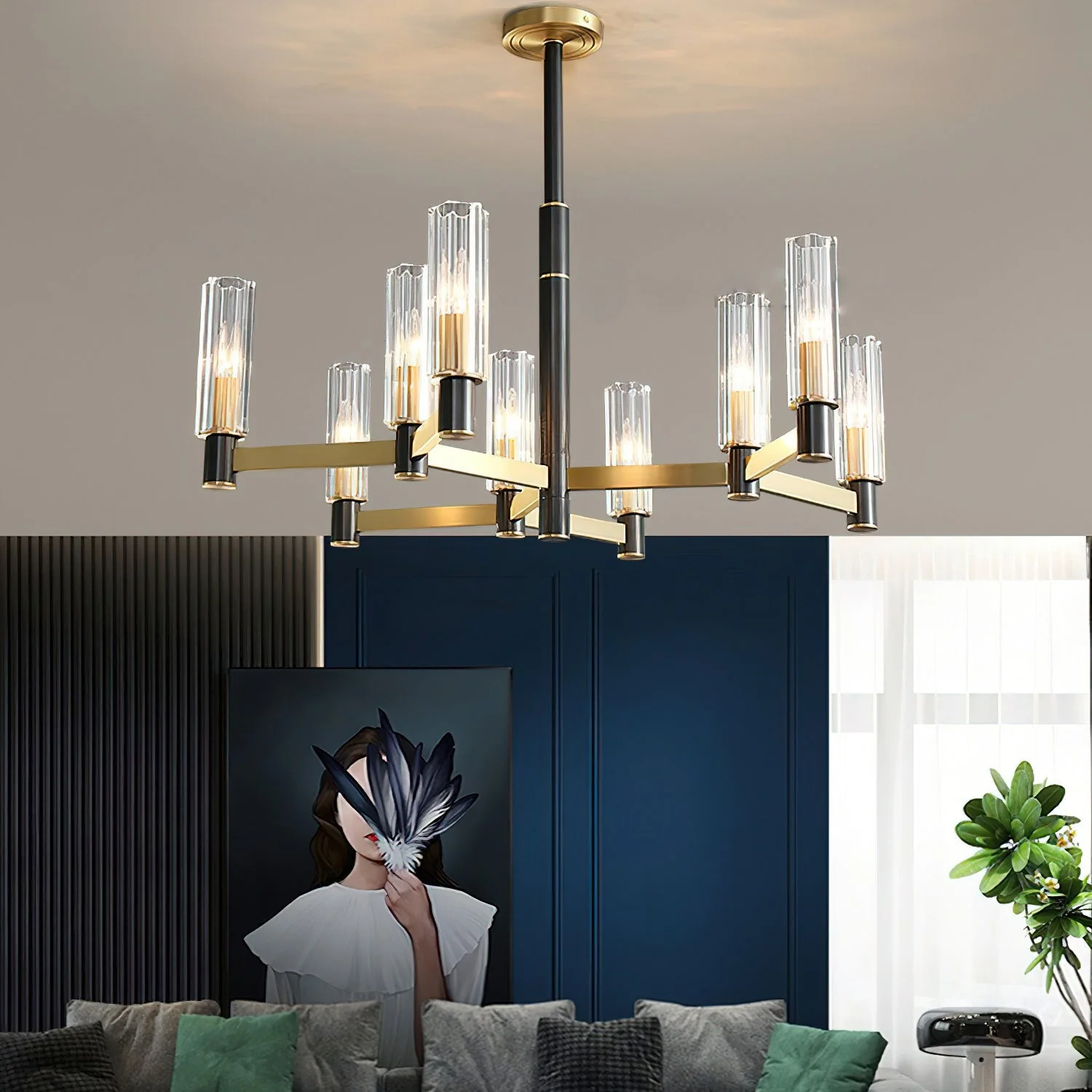 Zylinder Contemporary Brass Chandelier - Image 10