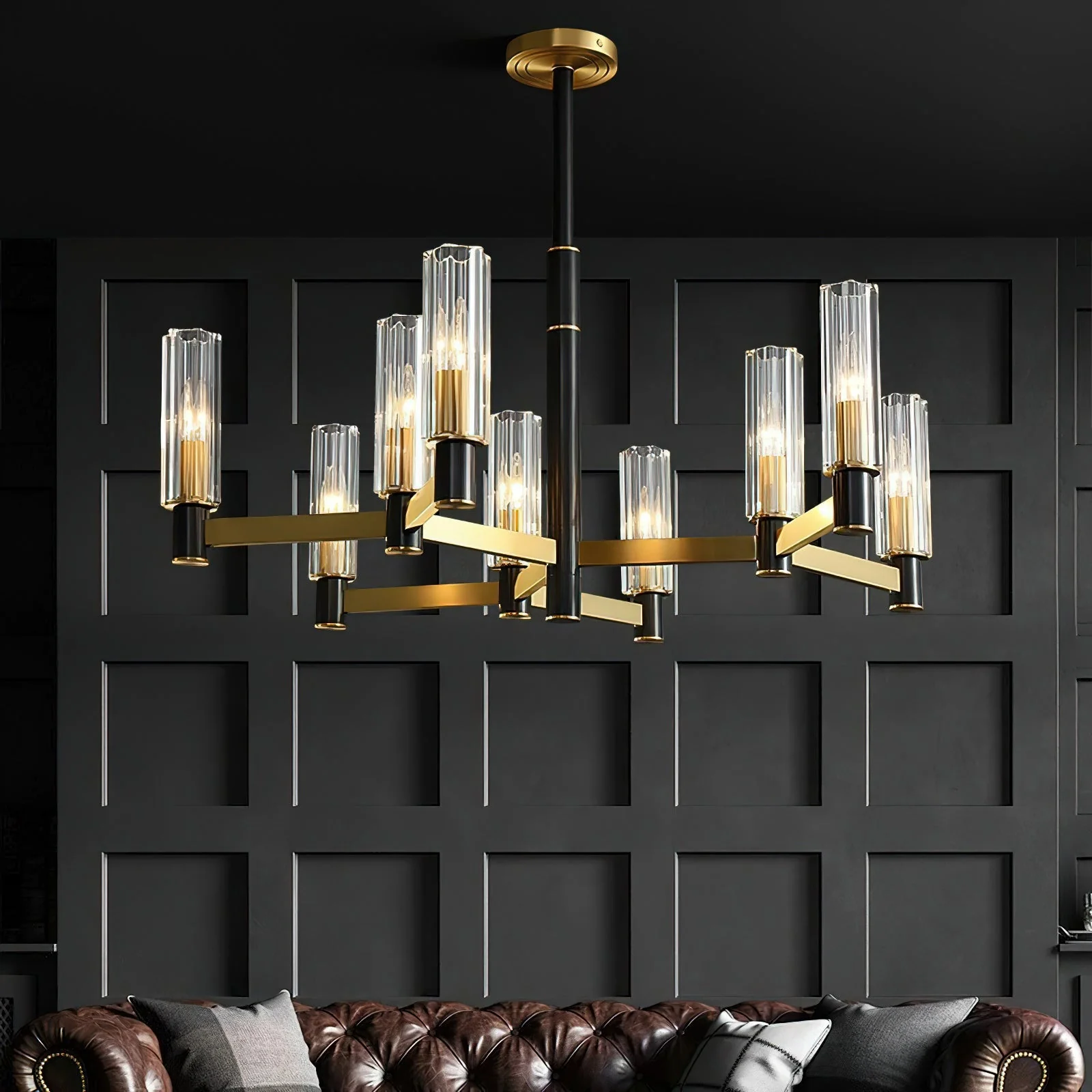 Zylinder Contemporary Brass Chandelier - Image 4