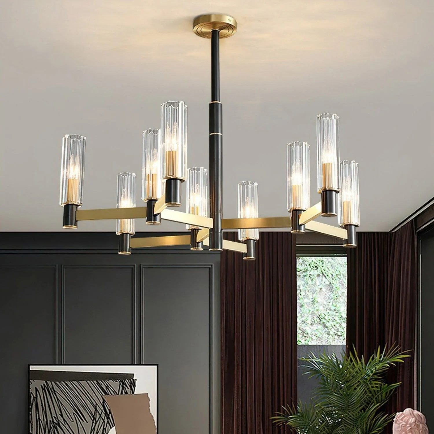 Zylinder Contemporary Brass Chandelier - Image 9
