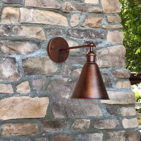 Zynar Vintage Adjustable Wall Lamp, Metal, Black/Rust, Living Room - Image 5